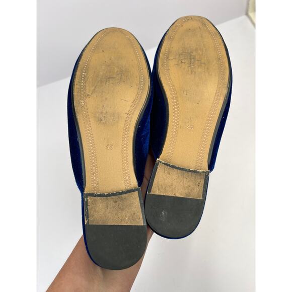 Kaitlyn Pan Size 9.5  Royal Blue Velvet Mule w/ Bee Patches, Jewel, Horse Bit - Picture 11 of 12